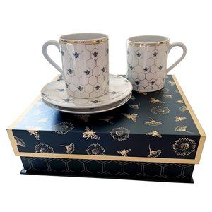 Honeycomb Coffee Mugs (2)  and Appetizer Plates (2)